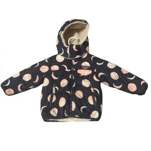PATAGONIA REVERSIBLE TRIBBLES JACKET COAT - NAVY/PINK, 2T lunar contrast moon